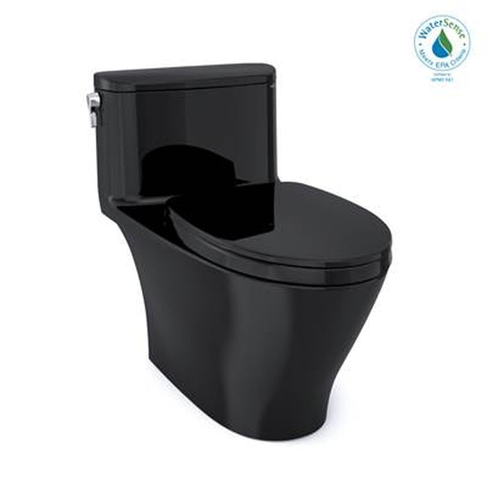 TOTO Nexus 1G One-Piece Elongated 1.0 GPF Universal Height Toilet with SS124 SoftClose Seat WASHLET plus Ready Ebony