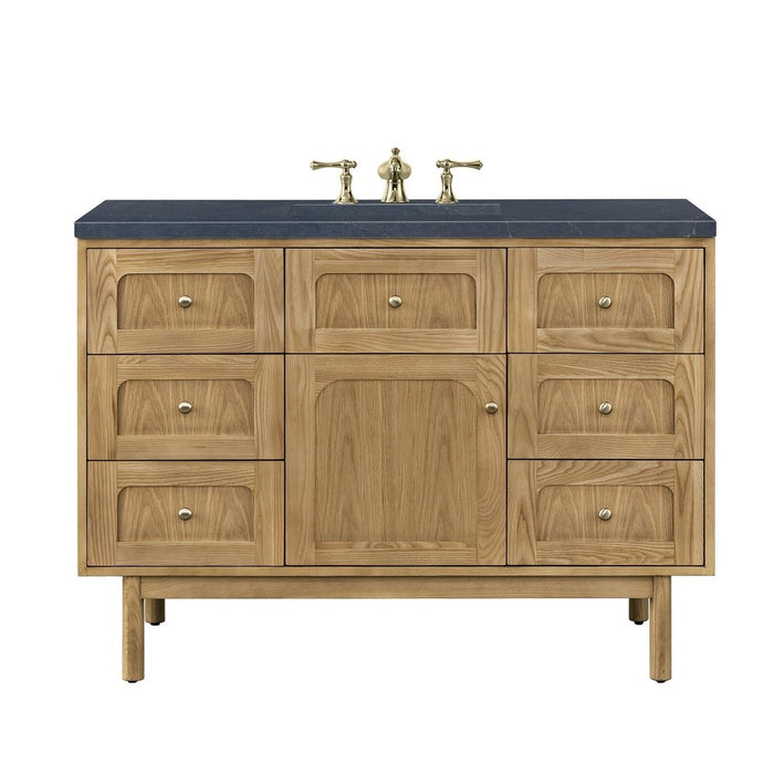 James Martin Vanities Laurent 48" Single Vanity, Light Natural Oak w/ 3 CM Charcoal Soapstone Top