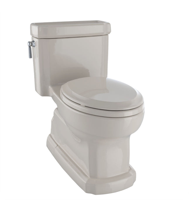 TOTO Guinevere 1.28 GPF One Piece Elongated Chair Height Toilet with Tornado Flush, CEFIONTECT Glaze, and Left Hand Lever - Soft Close Seat Included