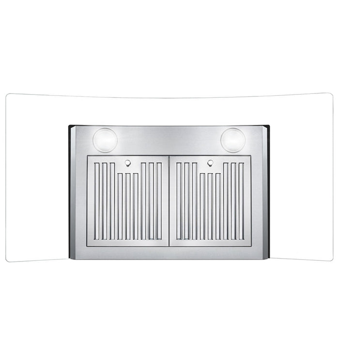 Cosmo 36" 380 CFM Convertible Wall Mount Range Hood with Glass Canopy, Digital Touch Controls and Carbon Filter Kit, COS-668AS900-DL