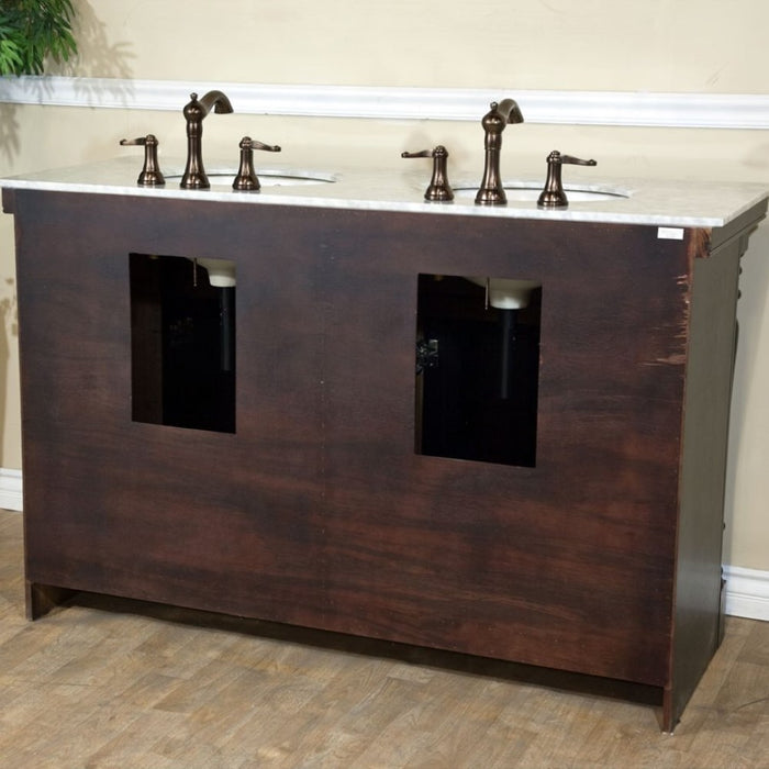 Bellaterra Home 93 in Double sink vanity-dark mahogany