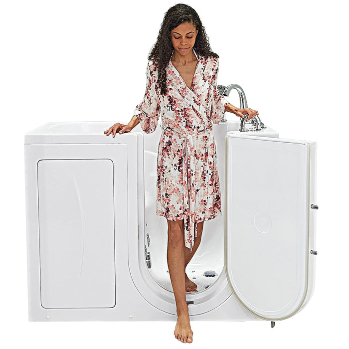 Ella's Bubbles's Bubbles Capri 30"x52" Acrylic Air and Hydro Massage Walk-In Bathtub with Right Outward Swing Door, 5 Piece Fast Fill Faucet, 2" Dual Drain