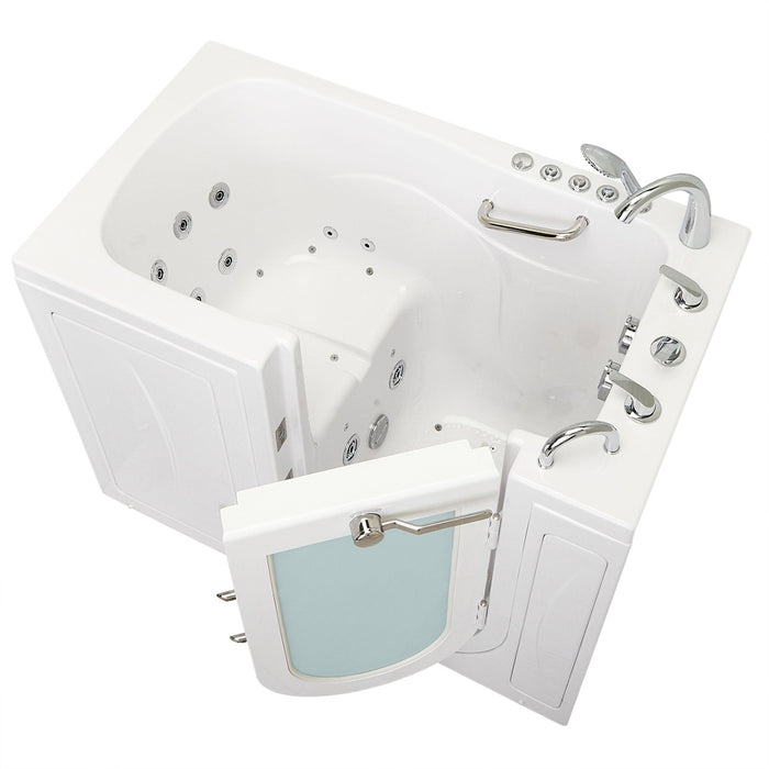 Ella's Bubbles's Bubbles Capri 30"x52" Acrylic Air and Hydro Massage Walk-In Bathtub with Right Outward Swing Door, 5 Piece Fast Fill Faucet, 2" Dual Drain