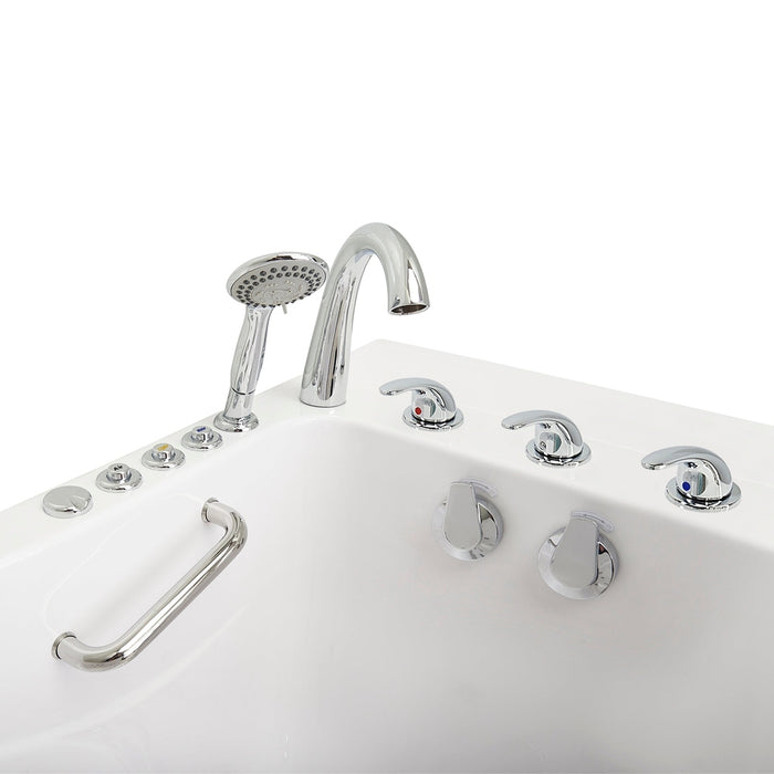 Ella's Bubbles's Bubbles Capri 30"x52" Acrylic Air and Hydro Massage Walk-In Bathtub with Right Outward Swing Door, 5 Piece Fast Fill Faucet, 2" Dual Drain