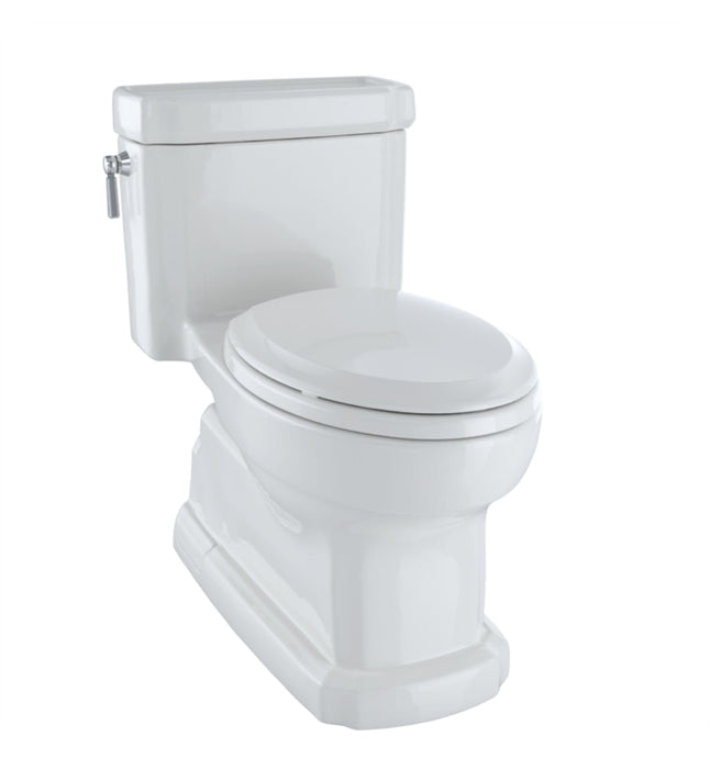 TOTO Guinevere 1.28 GPF One Piece Elongated Chair Height Toilet with Tornado Flush, CEFIONTECT Glaze, and Left Hand Lever - Soft Close Seat Included