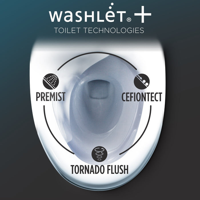 TOTO Drake Washlet+ Two-Piece 1.28 GPF Toilet with C5 Bidet Seat, 10" Rough-In, Cotton White