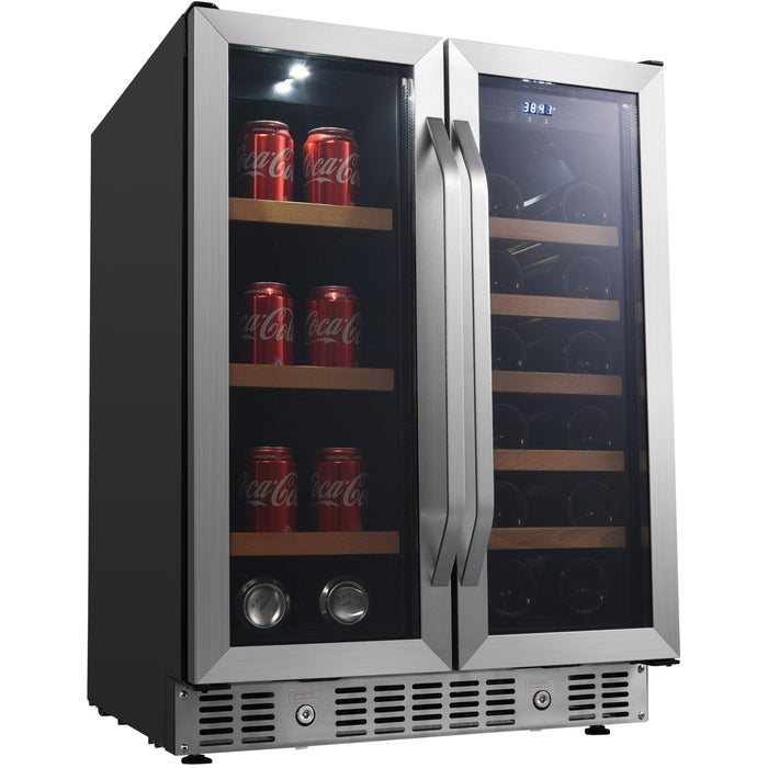 Edgestar 24" Wide 17 Bottle Wine and 53 Can Beverage Cooler in Stainless Steel- CWB1760FD