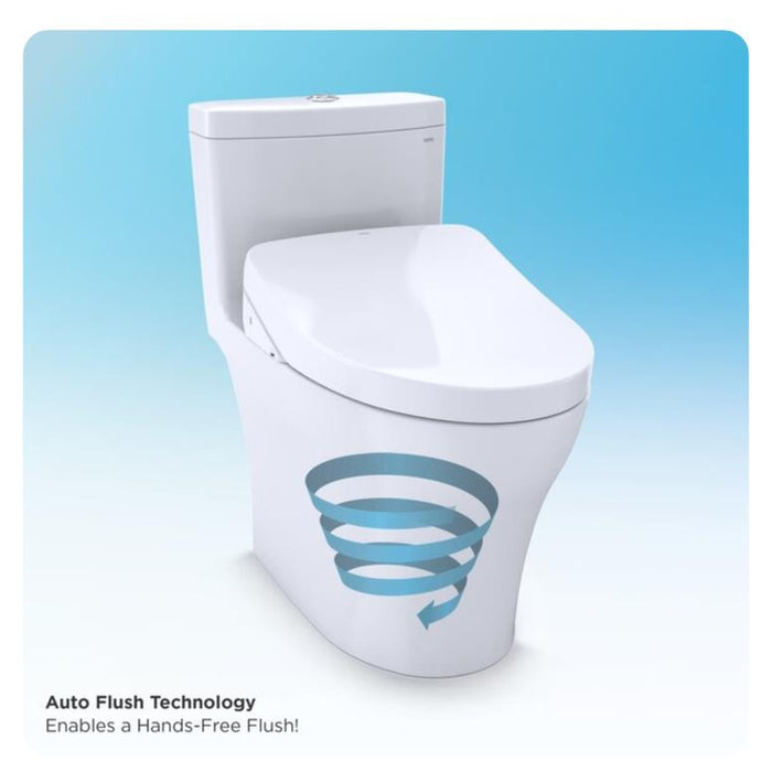 TOTO SP Wall-Hung Square-Shape Toilet with SX Bidet Seat and DuoFit In-Wall 1.28 and 0.9 GPF Dual Auto Flush Tank System - CWT449249CMFGA#MS