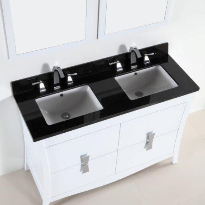 Bellaterra Home 48 in. Double sink vanity with black galaxy top