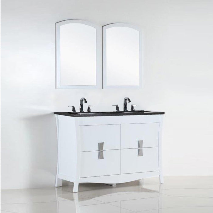 Bellaterra Home 48 in. Double sink vanity with black galaxy top