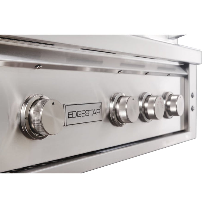 EdgeStar 89000 BTU 36 Inch Wide Natural Gas Built-In Grill with Insulated Jacket and Double Access Doors- GRL360IBKITNG