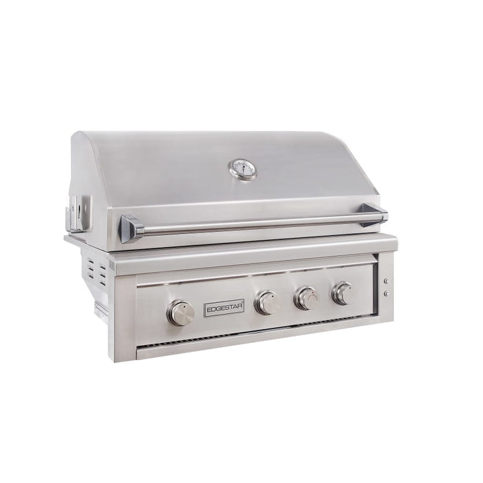 EdgeStar 89000 BTU 36 Inch Wide Natural Gas Built-In Grill with Insulated Jacket and Double Access Doors- GRL360IBKITNG