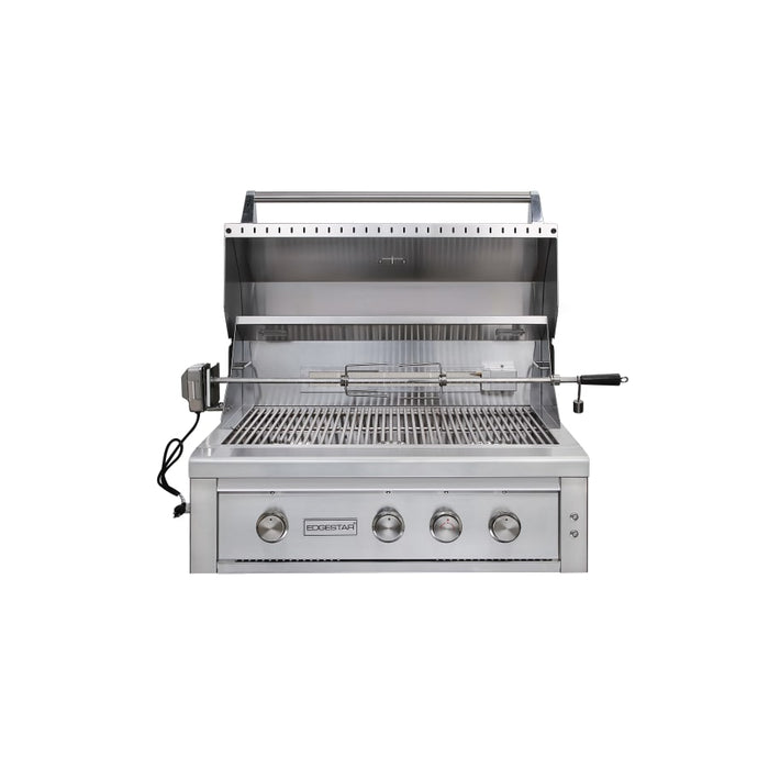 EdgeStar 89000 BTU 36 Inch Wide Natural Gas Built-In Grill with Insulated Jacket and Double Access Doors- GRL360IBKITNG