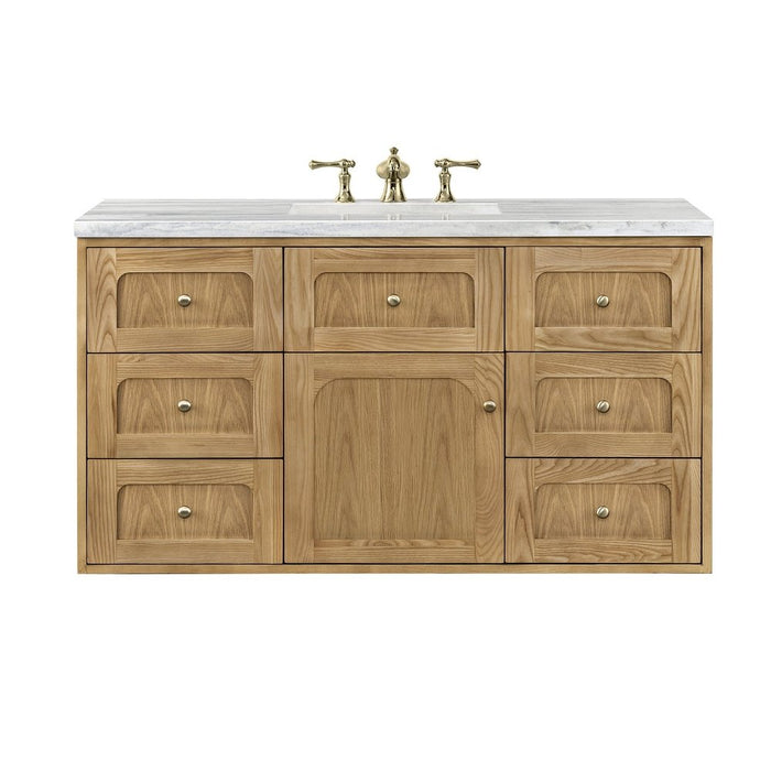 James Martin Vanities Laurent 48" Single Vanity, Light Natural Oak w/ 3 CM Arctic Fall Top