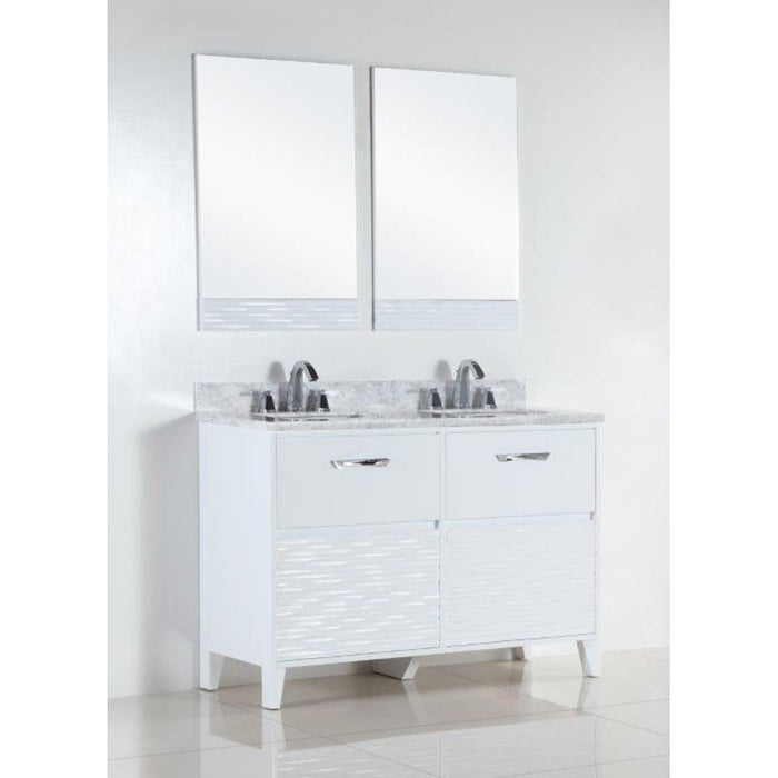 Bellaterra Home 48 in. Double sink vanity with white Carrara top