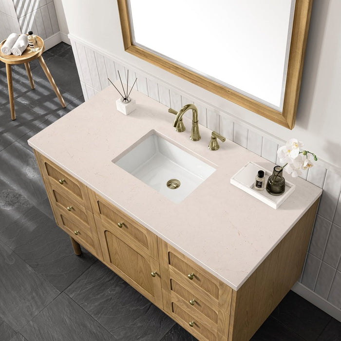 James Martin Vanities Laurent 48" Single Vanity, Light Natural Oak w/ 3 CM Eternal Marfil Top