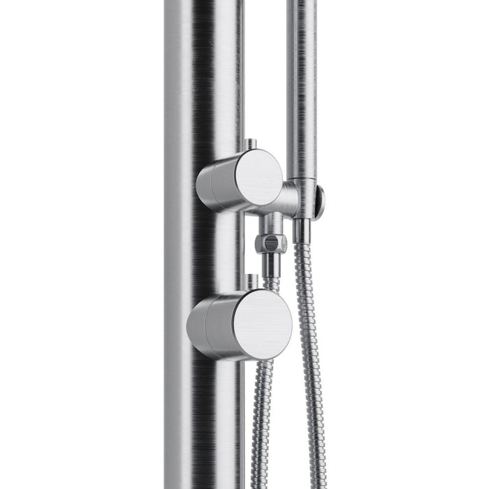 PULSE ShowerSpas Wave Outdoor Brushed Stainless Steel Shower