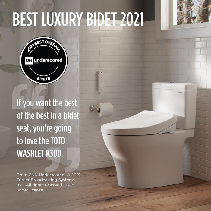 TOTO Washlet K300 Bidet Toilet Seat with Water Heating, Premist and Wand Cleaning