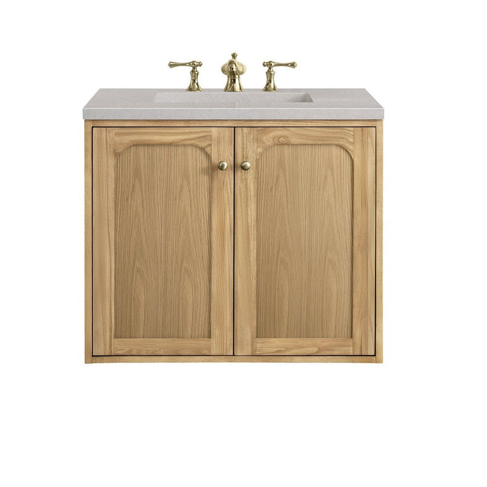 James Martin Vanities Laurent 30" Single Vanity, Light Natural Oak w/ 3 CM Eternal Serena Top