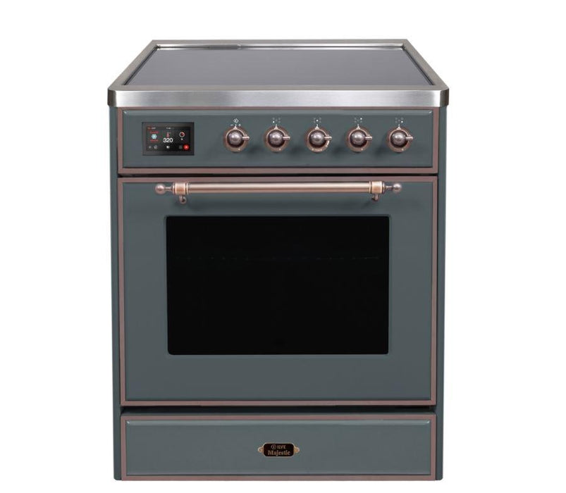 ILVE - Majestic II Series - 30 Inch Electric Freestanding Single Oven Range (UMI30NE3) - Blue Grey Bronze