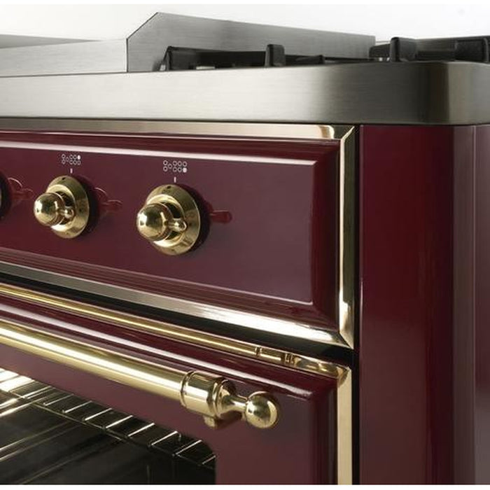 ILVE Majestic II 30″ Dual Fuel Range with 5 Sealed Burners, Triple Glass Door- UM30DNE3