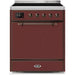 ILVE - Majestic II Series - 30 Inch Electric Freestanding Range (UMI30QNE3) - Burgundy with Bronze Trim