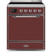 ILVE - Majestic II Series - 30 Inch Electric Freestanding Range (UMI30QNE3) - Burgundy with Chrome Trim