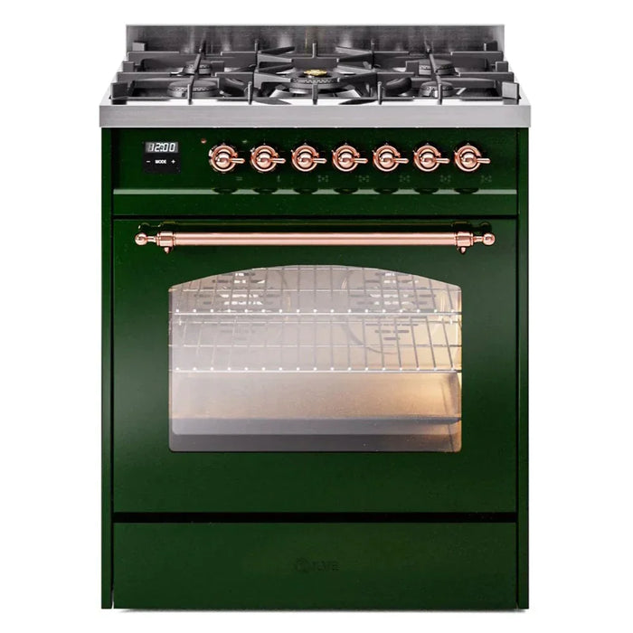 ILVE 30" Nostalgie II Dual Fuel Range with 5 Sealed Burners, Triple Glass Door- UP30NMP