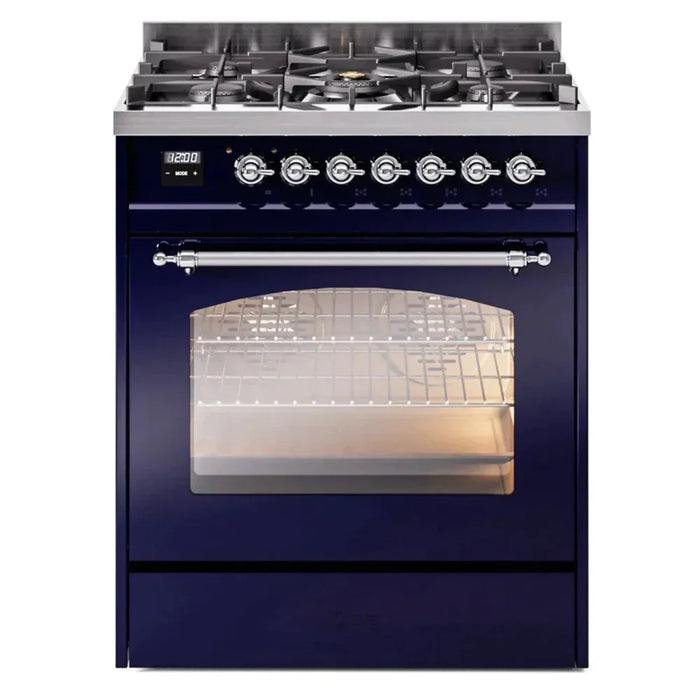 ILVE 30" Nostalgie II Dual Fuel Range with 5 Sealed Burners, Triple Glass Door- UP30NMP