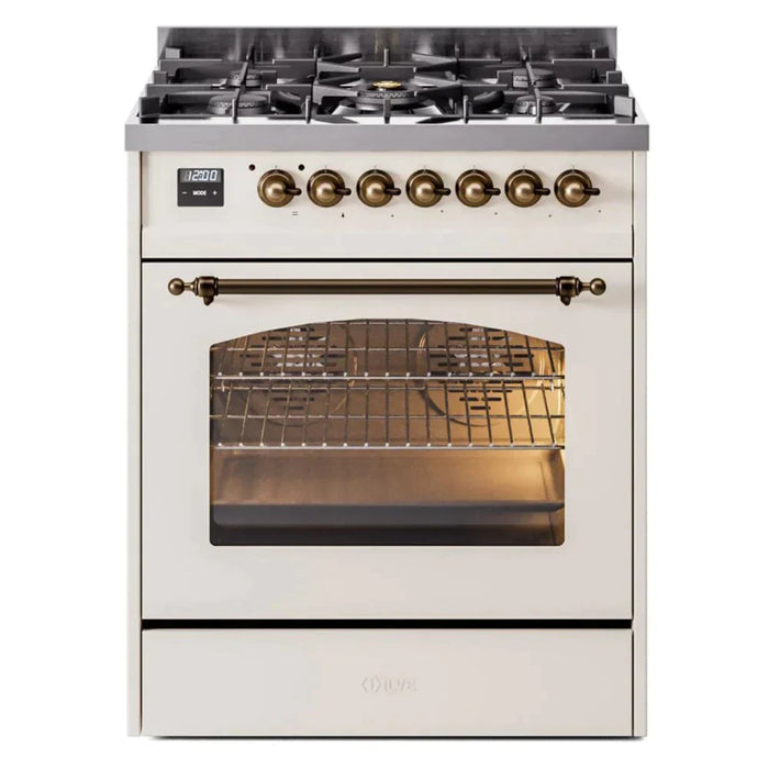 ILVE 30" Nostalgie II Dual Fuel Range with 5 Sealed Burners, Triple Glass Door- UP30NMP