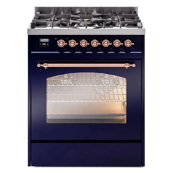 ILVE 30" Nostalgie II Dual Fuel Range with 5 Sealed Burners, Triple Glass Door- UP30NMP