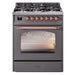 ILVE 30" Nostalgie II Series Freestanding Single Oven Dual Fuel Range with 5 Sealed Burners