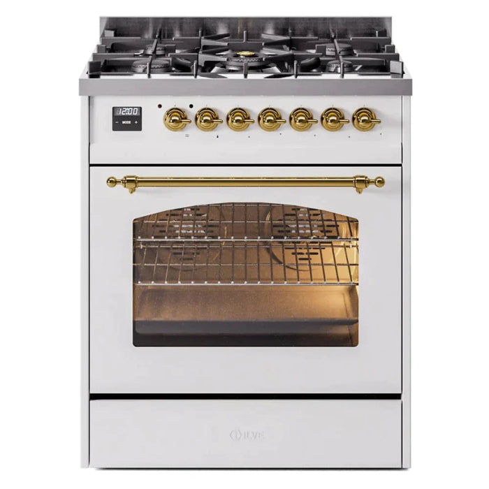 ILVE 30" Nostalgie II Series Freestanding Single Oven Dual Fuel Range with 5 Sealed Burners - UP30NMP