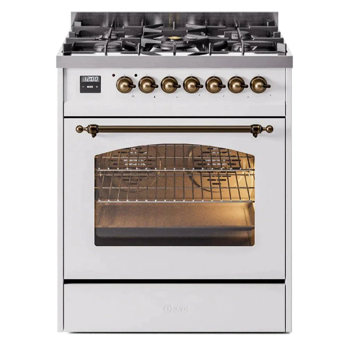 ILVE 30" Nostalgie II Series Freestanding Single Oven Dual Fuel Range with 5 Sealed Burners - UP30NMP