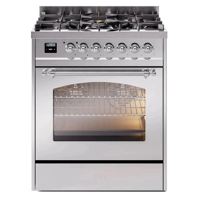 ILVE 30" Nostalgie II Series Freestanding Single Oven Dual Fuel Range with 5 Sealed Burners - UP30NMP