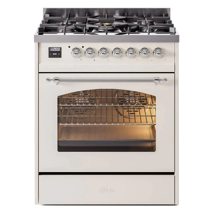 ILVE 30" Nostalgie II Series Freestanding Single Oven Dual Fuel Range with 5 Sealed Burners