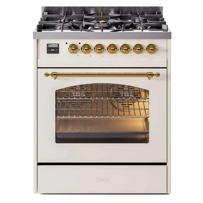 ILVE 30" Nostalgie II Series Freestanding Single Oven Dual Fuel Range with 5 Sealed Burners