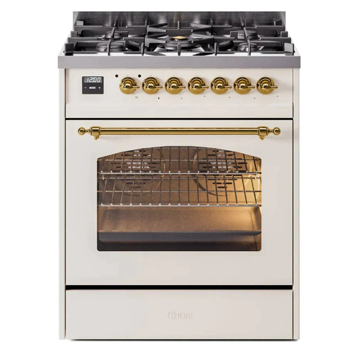 ILVE 30" Nostalgie II Dual Fuel Range with 5 Sealed Burners, Triple Glass Door- UP30NMP