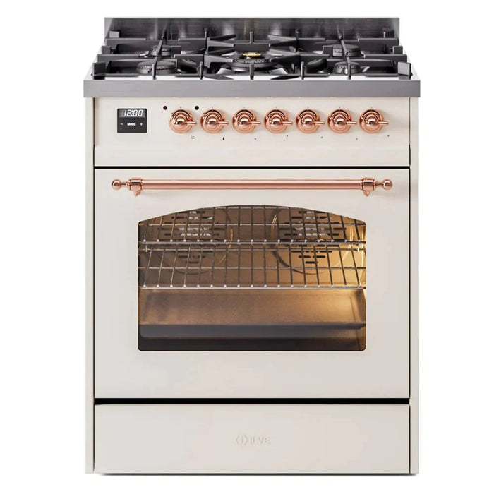 ILVE 30" Nostalgie II Dual Fuel Range with 5 Sealed Burners, Triple Glass Door- UP30NMP