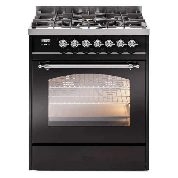 ILVE 30" Nostalgie II Series Freestanding Single Oven Dual Fuel Range with 5 Sealed Burners