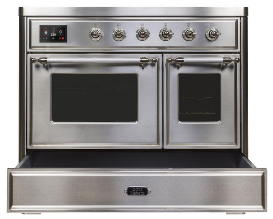 ILVE 40 Inch Majestic II Induction Range with 6 Elements, Triple Glass Cool Door- UMDI10NS3