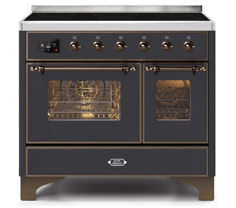 ILVE 40 Inch Majestic II Induction Range with 6 Elements, Triple Glass Cool Door- UMDI10NS3