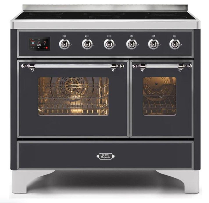 ILVE 40 Inch Majestic II Induction Range with 6 Elements, Triple Glass Cool Door- UMDI10NS3