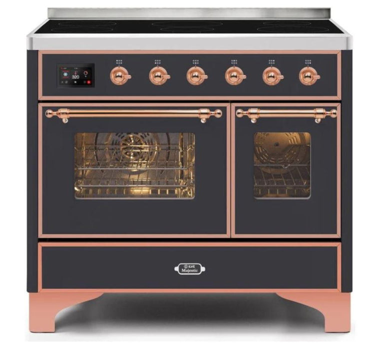 ILVE 40 Inch Majestic II Induction Range with 6 Elements, Triple Glass Cool Door- UMDI10NS3