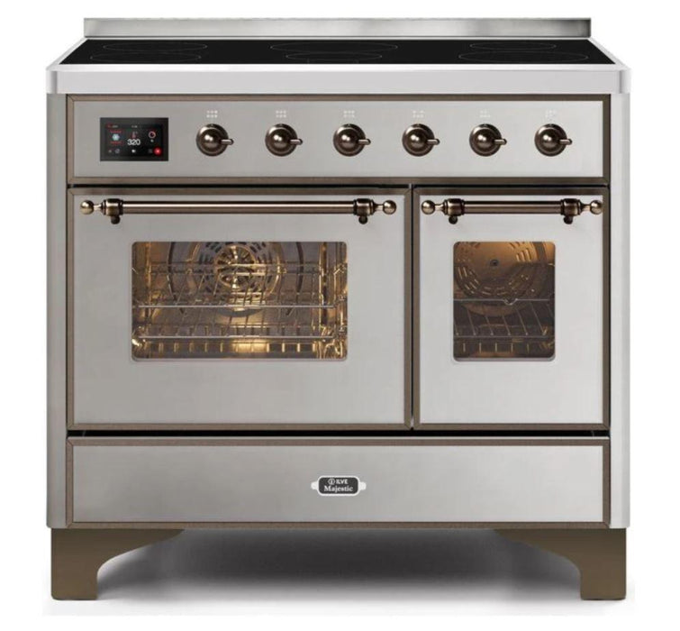 ILVE 40 Inch Majestic II Induction Range with 6 Elements, Triple Glass Cool Door- UMDI10NS3