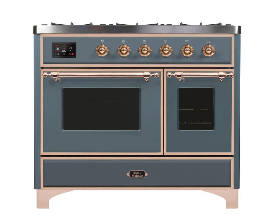 ILVE 40 Inch Majestic II Series Natural Gas/ Propane Gas Burner and Electric Oven with 6 Sealed Burners (UMD10FDNS3)