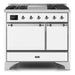 ILVE 40 Inch Majestic II Series Natural/ Propane Gas Burner and Electric Oven Range with 6 Sealed Burners (UMD10FDQNS3) - White with Chrome Trim