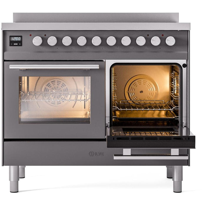 ILVE 40" Professional Plus II Induction Range with 6 Elements, Triple Glass Door - UPDI406WMP