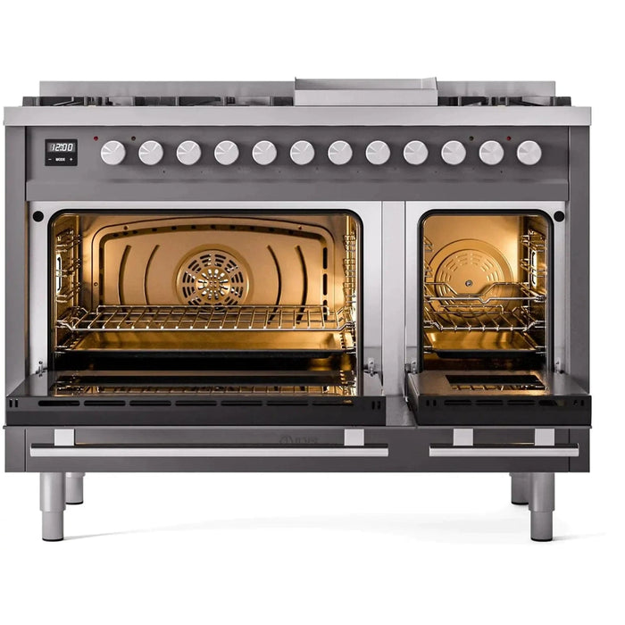 ILVE 48-Inch Professional Plus II Dual Fuel Range with 8 Sealed Burner - UP48FWMP