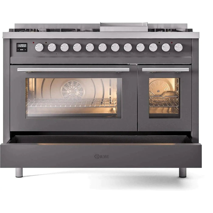 ILVE 48-Inch Professional Plus II Dual Fuel Range with 8 Sealed Burner - UP48FWMP